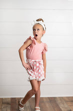 Load image into Gallery viewer, Girls Pink Lace Checkered Ruffle Short Set