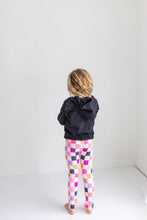 Load image into Gallery viewer, Kids Dark Gray Ruffle Hoodie & Checkered Leggings Set