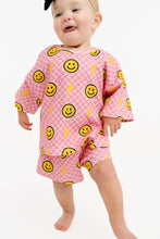 Load image into Gallery viewer, Pink Bolt Smiley Face Check Slouchy Set