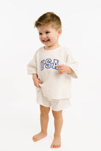 Load image into Gallery viewer, White USA Embroidered Slouchy Set