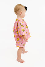 Load image into Gallery viewer, Pink Bolt Smiley Face Check Slouchy Set