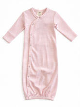 Load image into Gallery viewer, Pink Stripe / Ribbed Gown: 0-3M