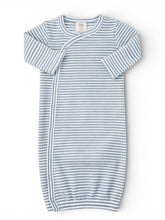 Load image into Gallery viewer, Dusty Blue Stripe / Ribbed Gown: 0-3M