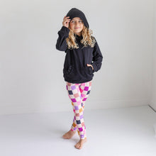Load image into Gallery viewer, Kids Dark Gray Ruffle Hoodie & Checkered Leggings Set