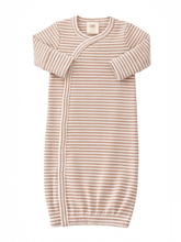 Load image into Gallery viewer, Tan Stripe / Ribbed Gown: 0-3M