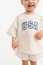 Load image into Gallery viewer, White USA Embroidered Slouchy Set
