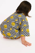 Load image into Gallery viewer, Black Bolt Smiley Face Check Slouchy Set
