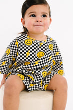 Load image into Gallery viewer, Black Bolt Smiley Face Check Slouchy Set
