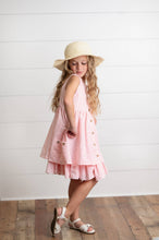 Load image into Gallery viewer, Girls Pink &amp; White Gingham Check Pocket Ruffle Spring Dress
