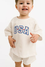 Load image into Gallery viewer, White USA Embroidered Slouchy Set
