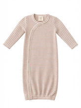 Load image into Gallery viewer, Tan Stripe / Ribbed Gown: 0-3M
