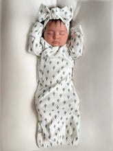 Load image into Gallery viewer, Cactus / Organic Pointelle Gown: 0-3M
