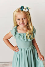 Load image into Gallery viewer, Kids Mint Spring Easter Summer Fancy Ruffle Back Dress
