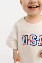 Load image into Gallery viewer, White USA Embroidered Slouchy Set
