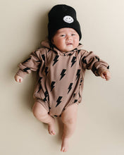Load image into Gallery viewer, Hooded Bubble Romper  | Mocha Bolts

