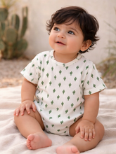 Load image into Gallery viewer, Cactus / Organic Pointelle Bubble Romper
