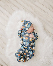 Load image into Gallery viewer, Infant Boys Truck Baby Gown and Hat Set
