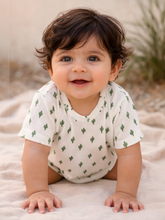 Load image into Gallery viewer, Cactus / Organic Pointelle Bubble Romper
