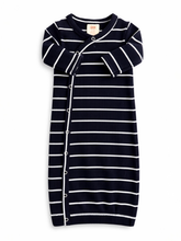 Load image into Gallery viewer, Black/White Stripe / Ribbed Gown: 0-3M
