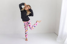 Load image into Gallery viewer, Kids Dark Gray Ruffle Hoodie &amp; Checkered Leggings Set
