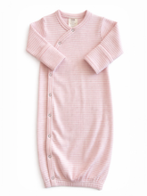 Load image into Gallery viewer, Pink Stripe / Ribbed Gown: 0-3M
