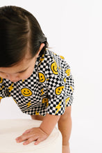 Load image into Gallery viewer, Black Bolt Smiley Face Check Slouchy Set
