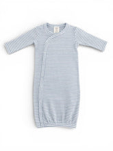Load image into Gallery viewer, Dusty Blue Stripe / Ribbed Gown: 0-3M
