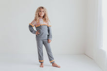 Load image into Gallery viewer, Kids Gray &amp; Flower Hoodie Lounge Set
