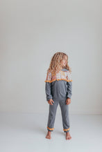 Load image into Gallery viewer, Kids Gray &amp; Flower Hoodie Lounge Set
