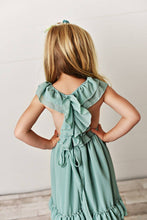 Load image into Gallery viewer, Kids Mint Spring Easter Summer Fancy Ruffle Back Dress
